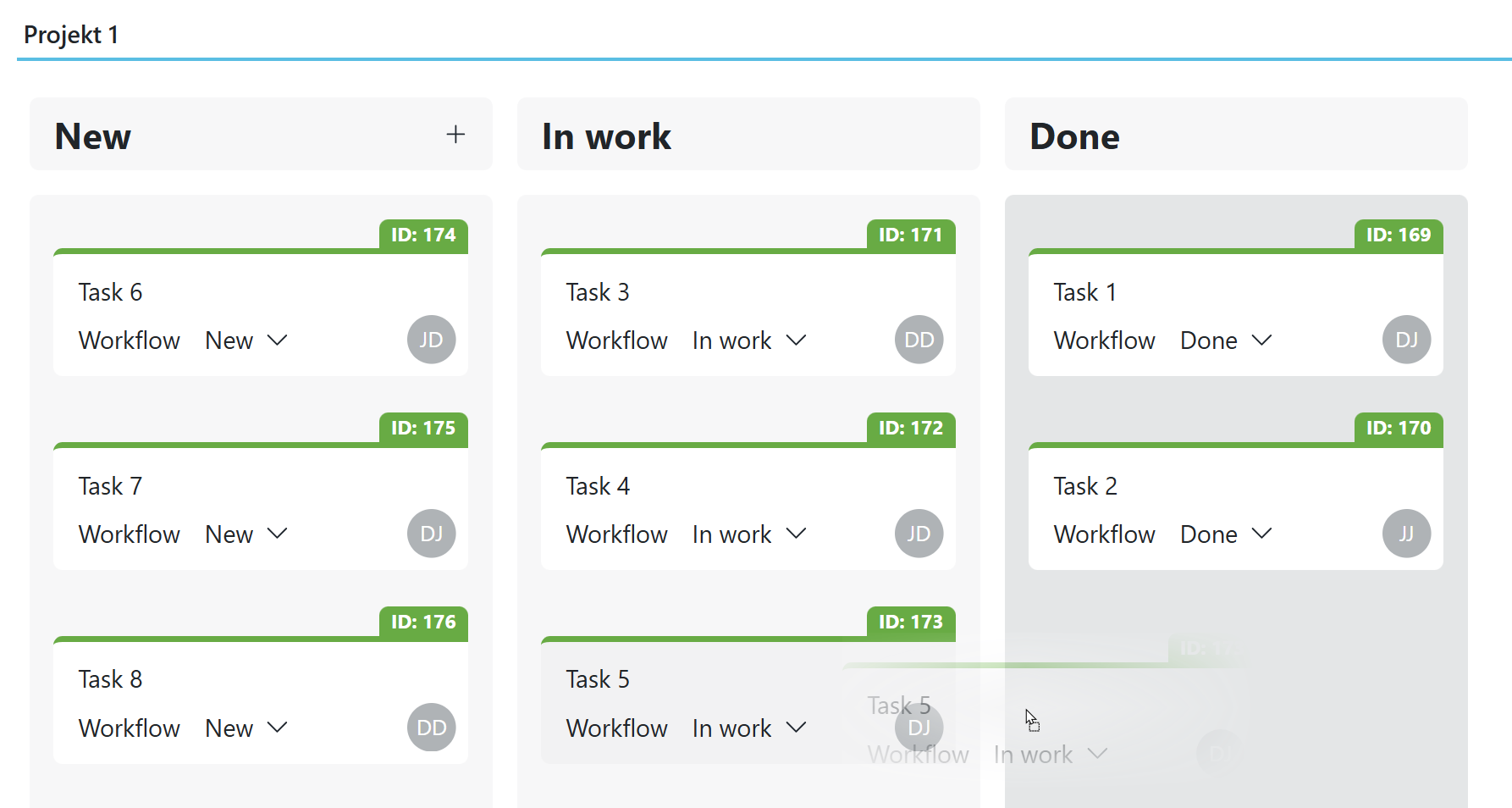 Visualization through lists and Kanban templates