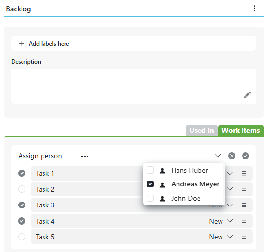 Assign multiple tasks to people